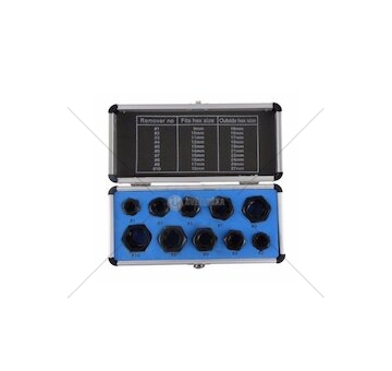 Sada na vytahování stržených šroubů, 10ks GEKO