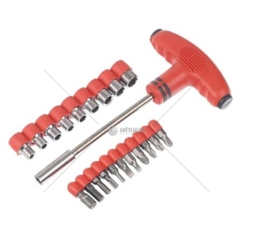 Sada nářadí 21 kusů nástavců a bitů 