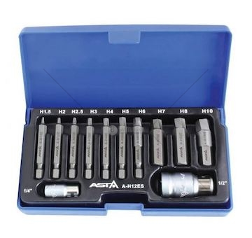Sada nářadí bity HEX pro nástavec 1/4