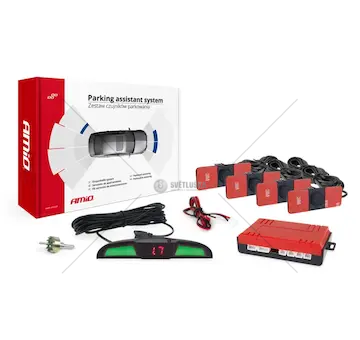 Sada parkovací asistent LED COB 4 senzory černá vnitřní 16,5mm