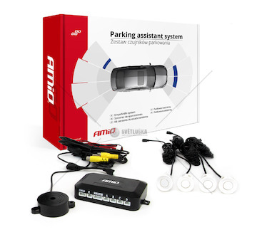 Sada parkovacího senzoru pod kameru a LCD displej bílá 22mm AMIO-02991
