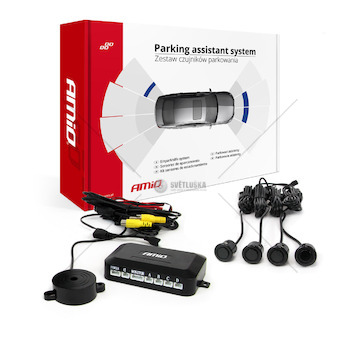 Sada parkovacího senzoru pod kameru a LCD displej černá GOLD 18mm AMIO-02992