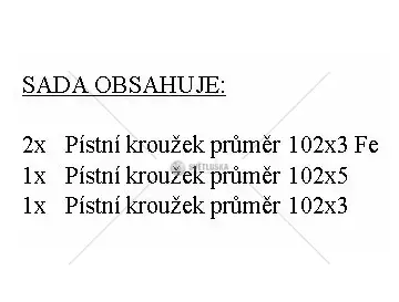 Sada pístních kroužků pr.102/4kr. | 5011-0096-7N