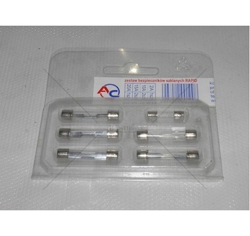 Sada pojistek skleněných pojistek 6ks