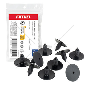 Sada příchytek podběhu kola 25 mm ⌀ 10.5 mm, 10 ks AMIO-05052