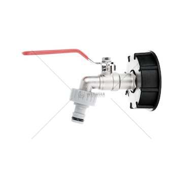 Sada pro IBC kontejner, redukce vnitřní závit S60×6 a zahradní ventil , vstup 1/2", výstup 3/4" - GEKO