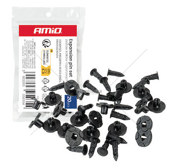 Sada rozpěrných příchytek 20 mm 19 mm 8 mm ⌀ 9 mm, 20 ks AMIO-05035