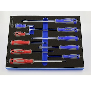 Sada šroubováků 10-elementů křížák+plochý KING TON 9-31110MRV