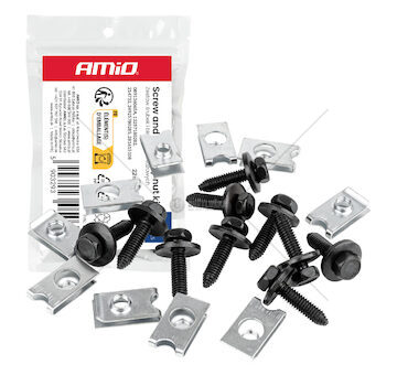 Sada šroubů a montážních příchytek 22 mm ⌀ 6 mm, 10 sad AMIO-05033