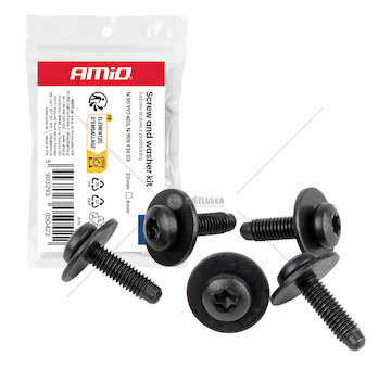 Sada šroubů Torx s podložkou ⌀ 6 mm 23 mm, 5 sad AMIO-05042