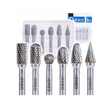 Sada stopkových fréz do kovu 6 mm,  6 ks - GEKO