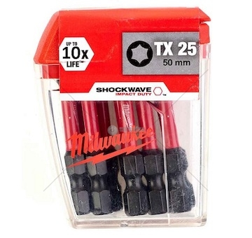 Sada torxních šroubovacích bitů shockwave™ cd tx25/50mm - 10 ks 4932430882_A