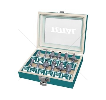 Sada tvarových fréz do dřeva, 12ks, TOTAL