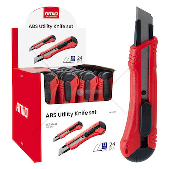 Sada univerzálních odlamovacích nožů ABS 100x18x0,5mm 24ks Box AMiO-04811