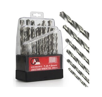 Sada univerzálních vrtáků na železo 1-13mm, 25ks CATA