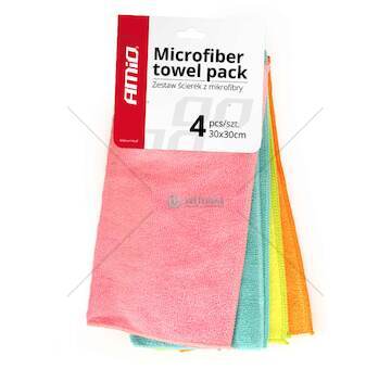 Sada utěrek z mikrovlákna 30x30cm Cwash-02 4ks AMiO-01046