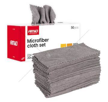 Sada utěrek z mikrovlákna 50ks 210gsm 30x30cm AMiO-04492