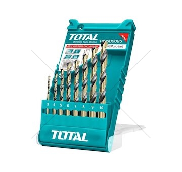 Sada vrtáků do kovu, 3-10mm, 8ks, HSS TOTAL