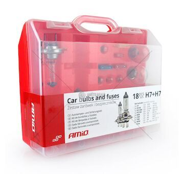 Sada žárovek 18ks (2xH7) AMIO-04194