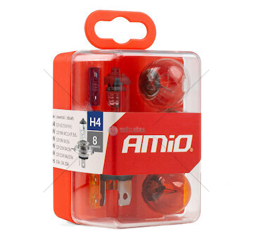 Sada žárovek a autopoistiek 8 ks H4 AMIO-01496