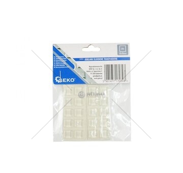 Samolepicí silikonové nárazníky na nábytek 10x10mm, 20ks GEKO