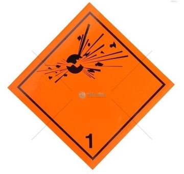 Samolepka ADR 1 – Látky výbušné, 250x250 mm 00492 101-05W-108