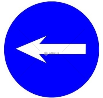 Samolepka přikázaný směr jízdy 160mm