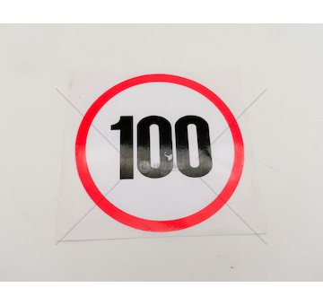 Samolepka rychlosti 100 km průměr 160mm