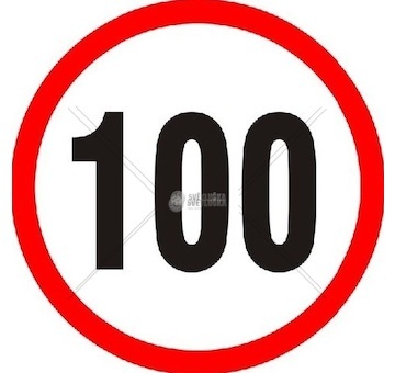 Samolepka rychlosti 100km třída I. průměr 16cm
