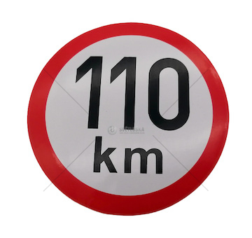 Samolepka rychlosti 110 km průměr 150mm
