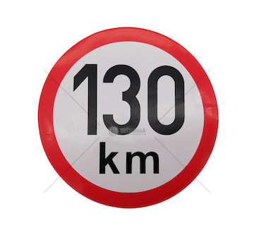 Samolepka rychlosti 130 km průměr 150mm