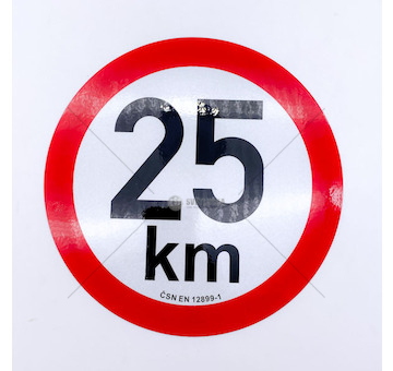 Samolepka rychlosti 25km průměr 20cm reflexní