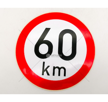 Samolepka rychlosti 60km, průměr 20 reflexní
