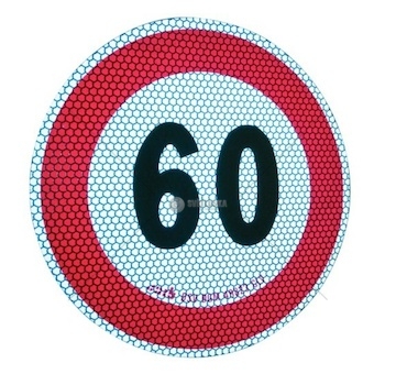 Samolepka rychlosti 60km reflexní třída II. průměr 20cm