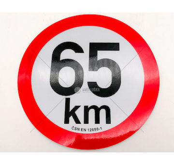 Samolepka rychlosti 65km průměr 20cm reflexní