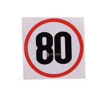 Samolepka rychlosti 80 km průměr 160mm