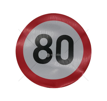 Samolepka rychlosti 80km průměr 20cm reflexní