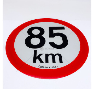 Samolepka rychlosti 85km průměr 20cm reflexní