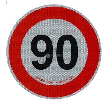 Samolepka rychlosti 90km reflexní třída II. průměr 20cm