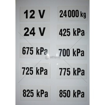 Samolepka tlaku pneu 850kPa