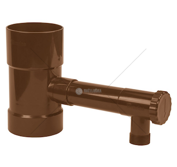 Sběrač dešťové vody s ventilem 100mm, hnědý