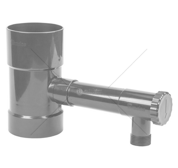 Sběrač dešťové vody s ventilem 100mm, šedý