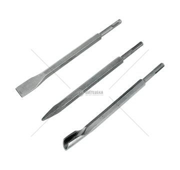 Sekáče SDS PLUS, sada 3ks, plochý 20x250mm, špičatý 250mm, drážkovací 250mm, EXTOL CRAFT