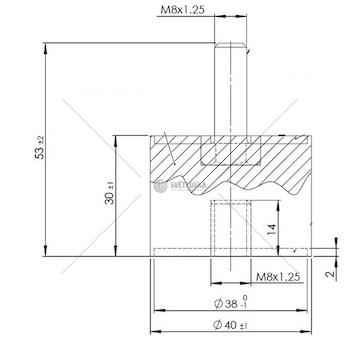 Silentblok výfuku m8/40x30 man l2000,m2000,m90 0068026_A