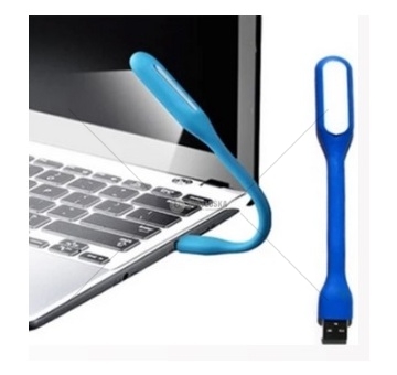 Silikonová LED lampička do USB 5V 1,2W, 6 LED, 170x18,5x9mm, modrá