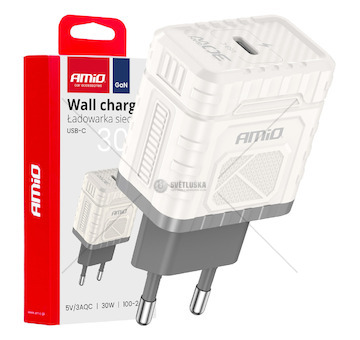 Síťová nabíječka Quick Charge GaN PD 30W USB-C AMiO-04285