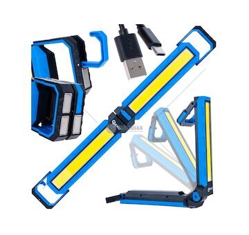 Skládací LED svítilna COB 10 W 1000 lm, 4000 mAh, s magnety - GEKO