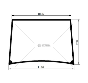 Sklo čelní MAJ /114,5x103x79/ 935525