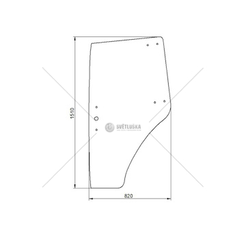 Sklo dveří levé - čiré 53369088