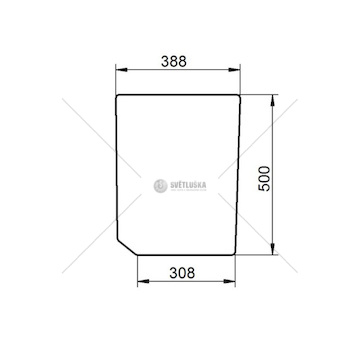 Sklo spodní levé - kouřové 53369041
